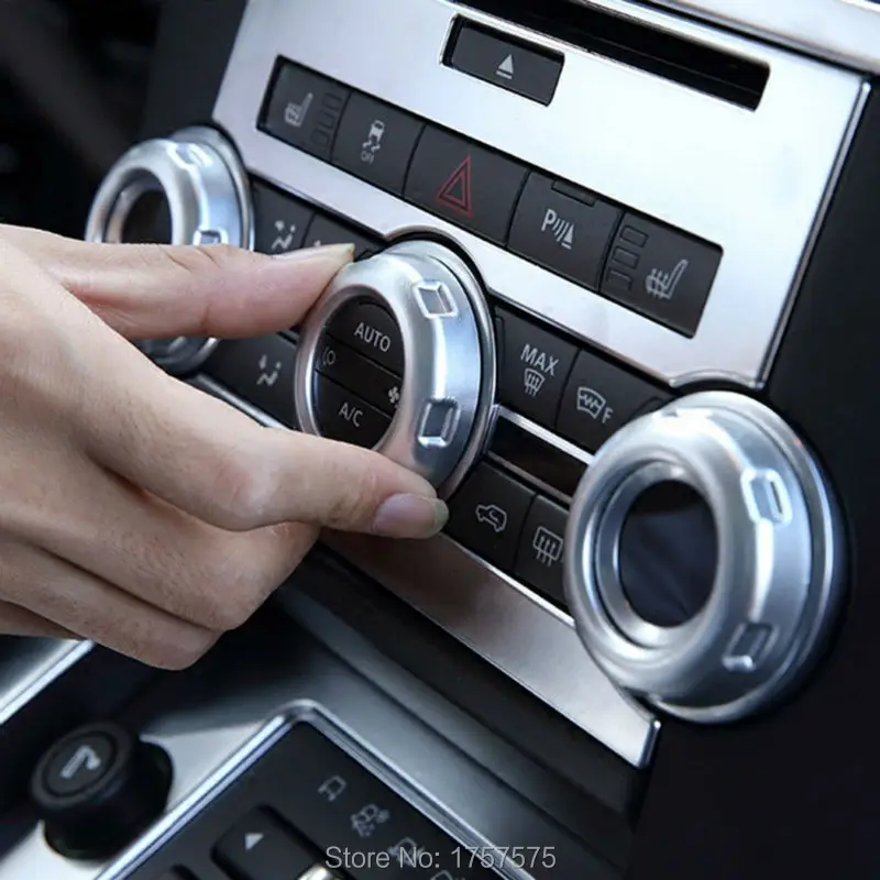

5pcs/set Chrome Interior Accessories Car Air Condition Knob Trim For Land Rover Discovery 4 For Range Rover Sport 2010-2013