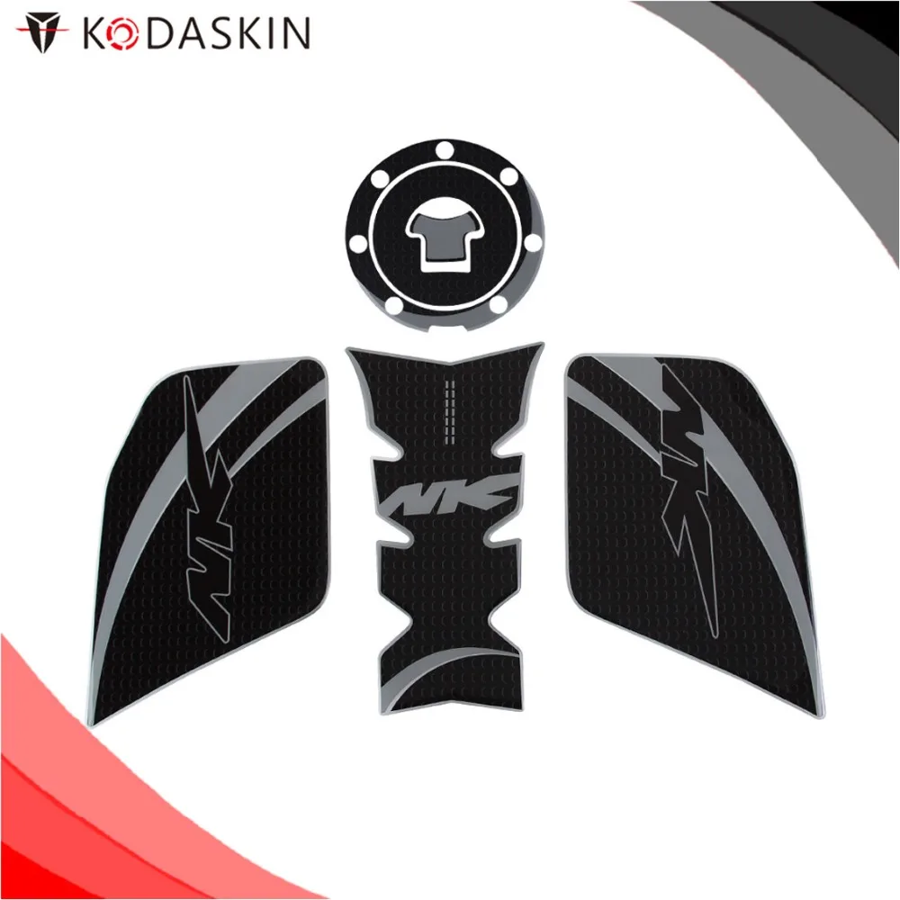 KODASKIN Motorcycle for CFMOTO 400NK 650NK 3D Epoxy Resin Applique Tank Pad Sticker Decal Emblem GRIPPER STOMP GRIPS EASY Gray