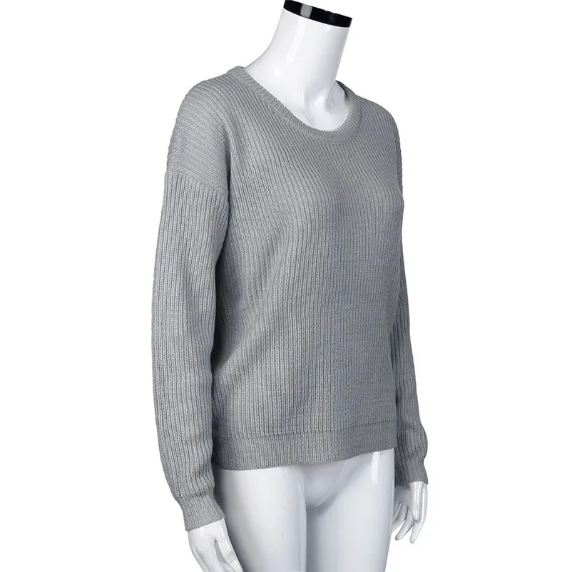 HOT sell sweaters fashion 2018 women Solid Casual Loose Fall Winter Sweater Long Sleeve female Knitted Tops Invierno O09#N (3)