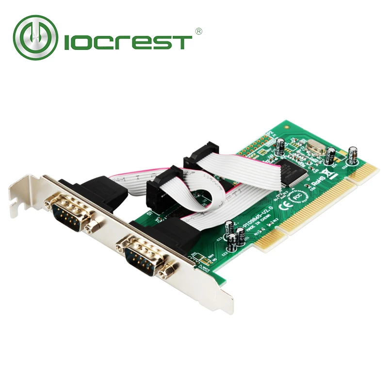 IOCREST Moschip 9865 чипсет PCI 2 Последовательный rs232 db9 com порты контроллер карты с низкопрофильным кронштейном