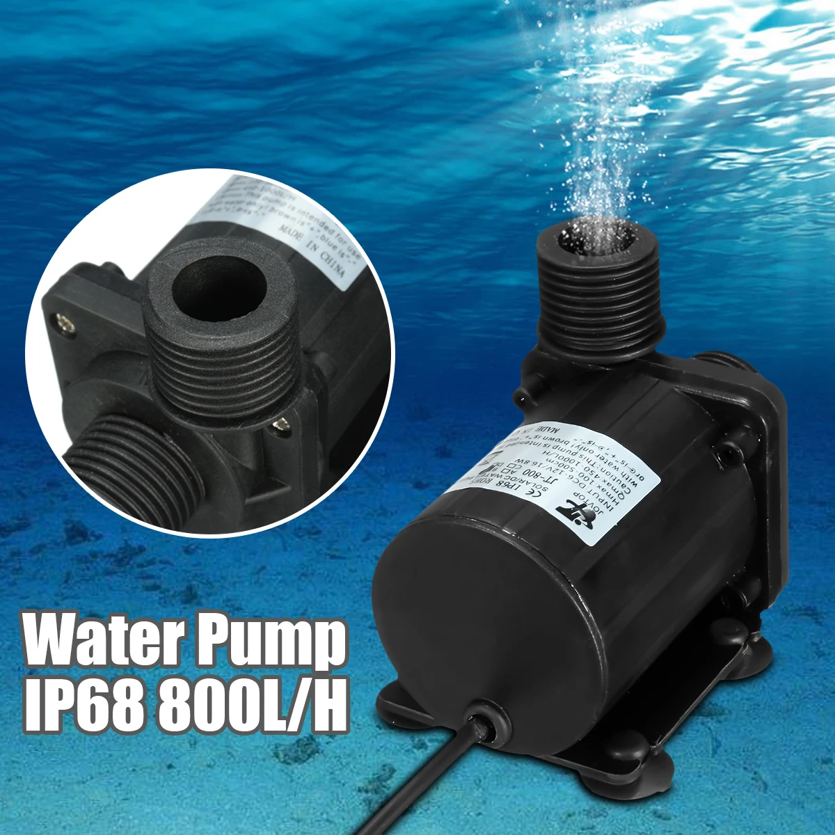 

IP68 DC12V 5M 800L/H Ultra Quiet Brushless Motor Submersible Pool Water Pump