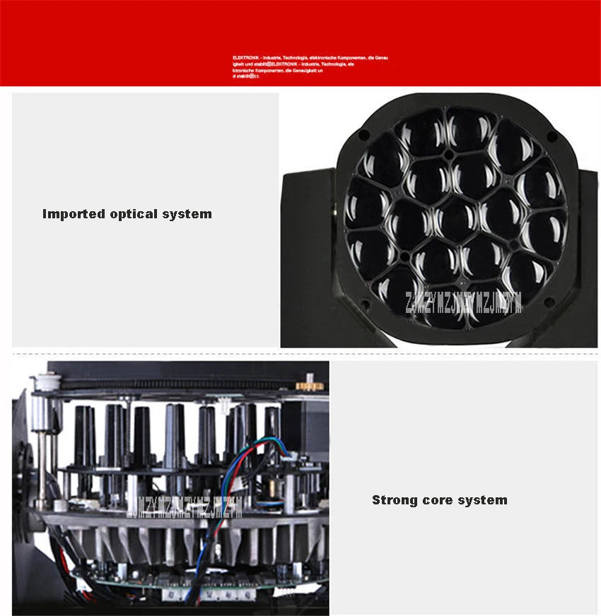 Новый 19 15 Вт четырех-в-одном светодиодный Фокус пчелиный глаз Поворотная голова светового оборудования DMX512 Свадебные бар Show KTV сценическое