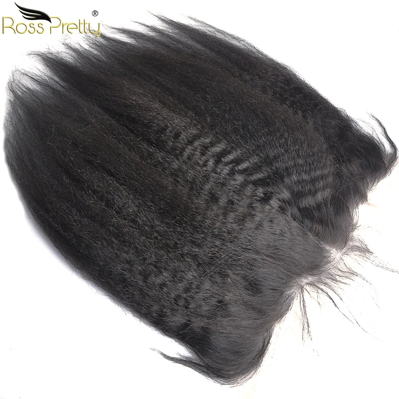 

Ross Pretty Remy Brazilian Hair Kinky Straight Lace Frontal Natural Human Hair lace Front 13x4 Baby Hair and Pre Plucked