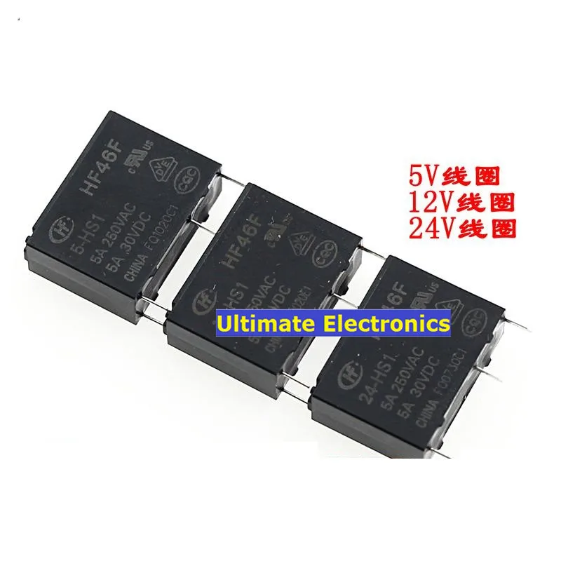 

10pcs HF46F-005-HS1 HF46F-012-HS1 HF46F-024-HS1 5V 12V 24V 5A250VAC Can replace G5NB-1A-E AC5N-S ALDP Series