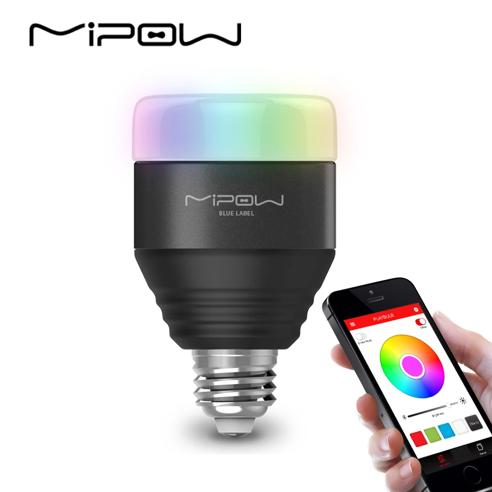 MIPOW Bluetooth Smart LED Light Bulbs APP font b Smartphone b font Group Controlled Dimmable Color