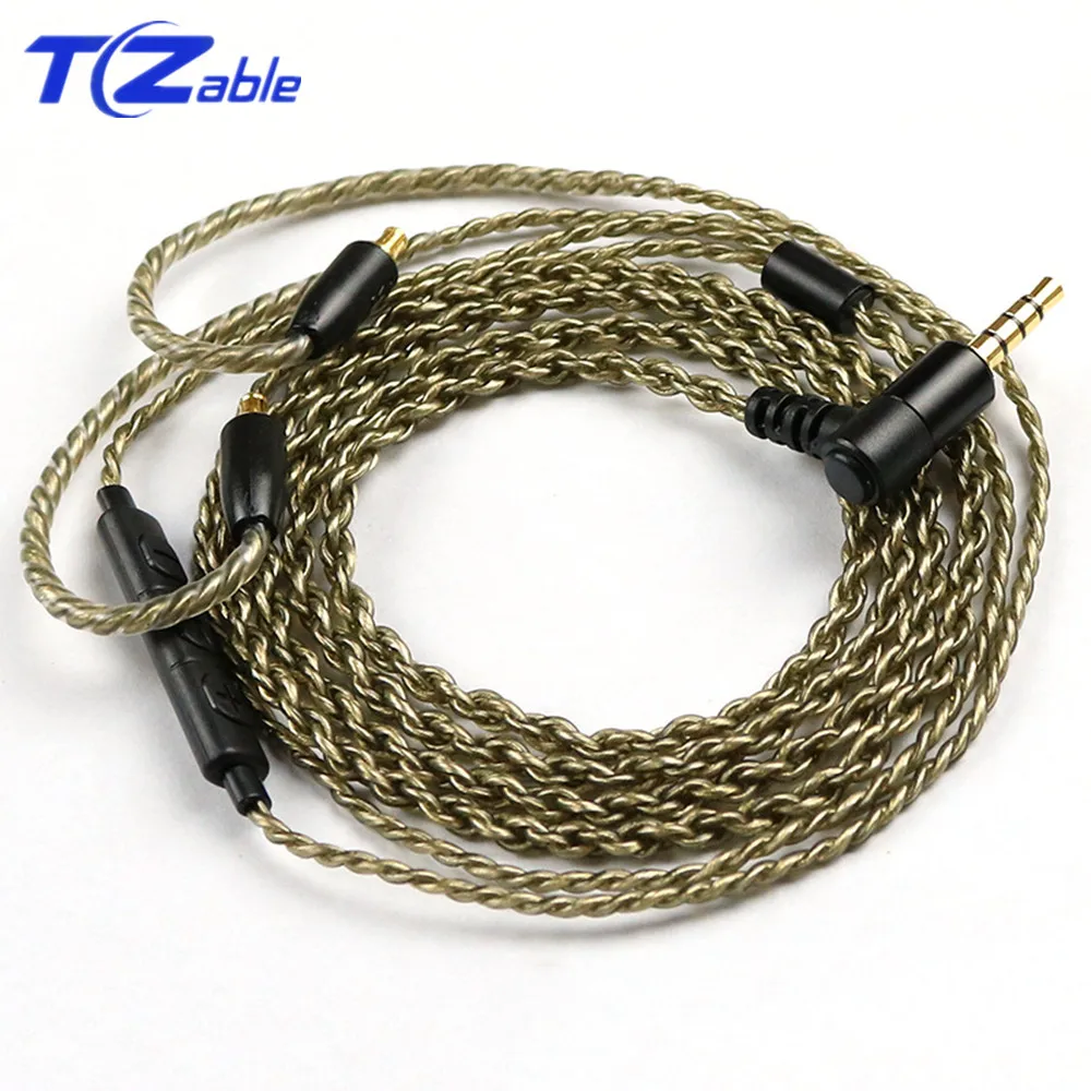 With Microphone 3 5mm Hifi Headphone Cable For MMCX se215 se315 se425 se535 se846 DIY Headset Cable Earphone Maintenance Wire