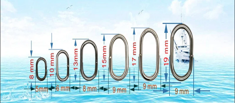 20 шт. овальных разъемных колец из нержавеющей стали Петля приманка Ассорти Размер 10 мм, 13 мм, 15 мм, 17 мм поворотный оснастки рыболовные снасти Разъем