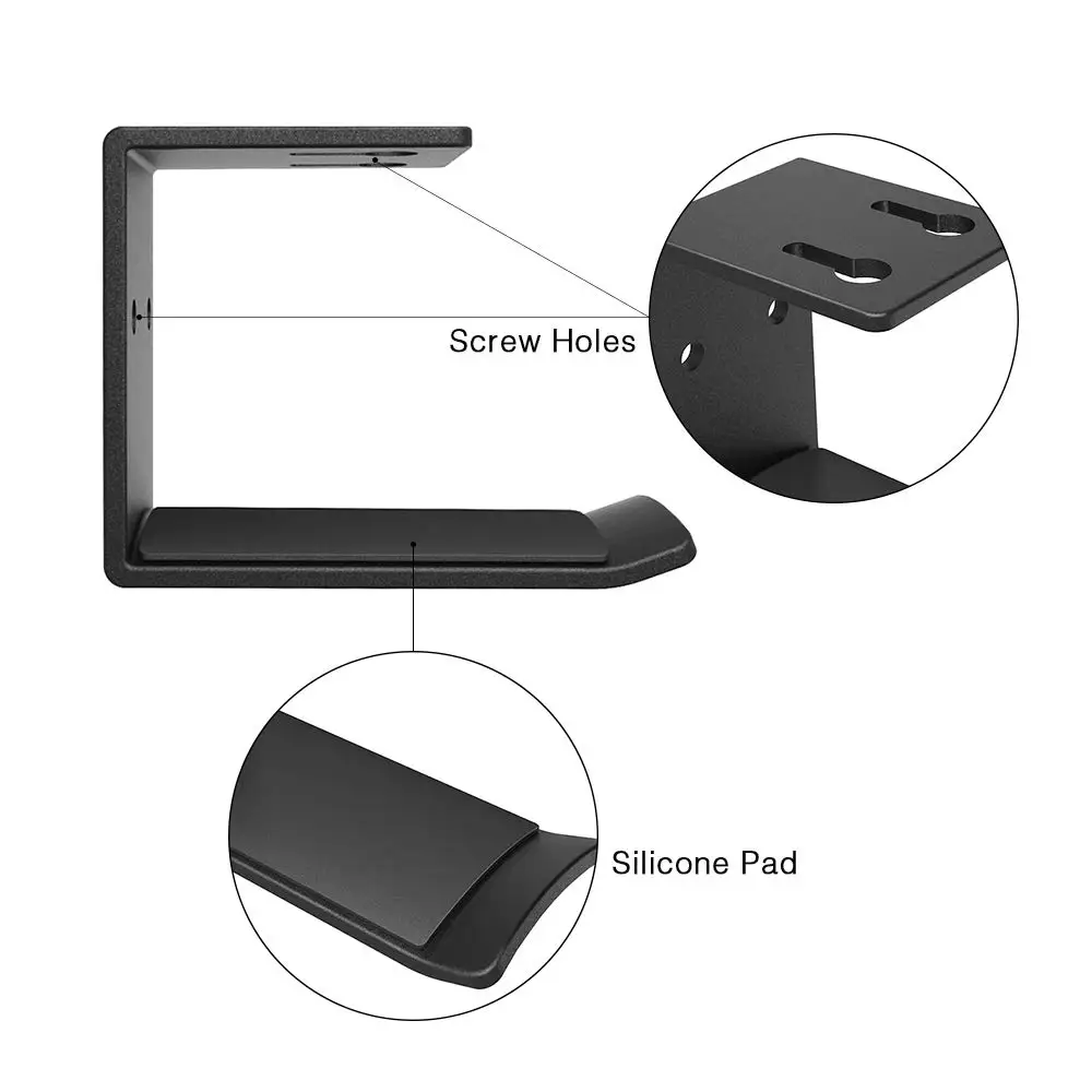 Suporte para Fones de Ouvido 6amlifeestilo Preto Gancho Montagem Embaixo da Mesa para Todos os Fones - Image 2