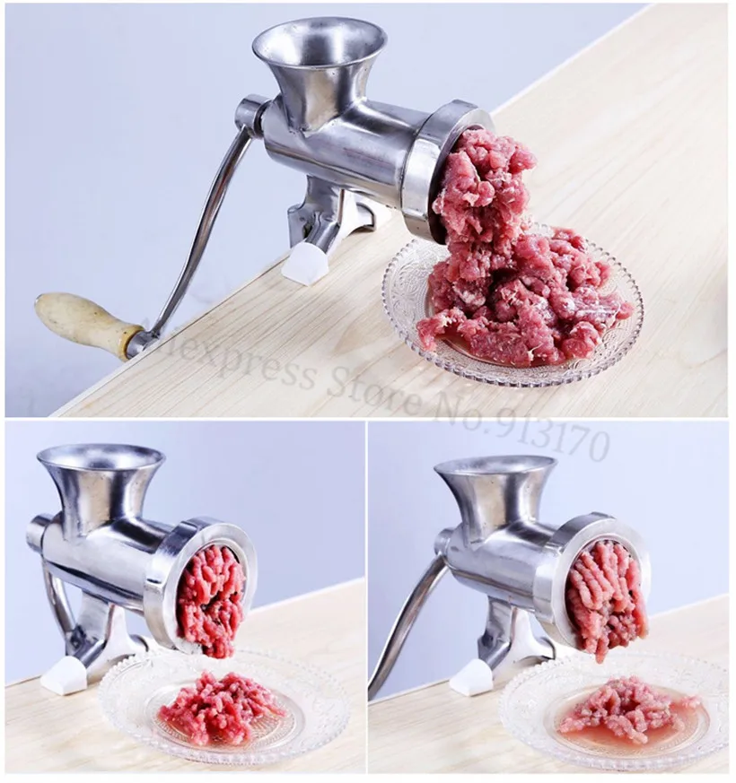 Stainless Steel Meat Grinder Hand Operated Kitchen Mincer Pork Beef Grinding Machine Sausage Maker Stainless Steel Meat Grinder Hand Operated Kitchen Mincer Pork Beef Grinding Machine Sausage Maker