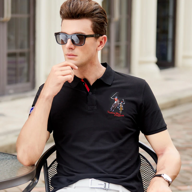 2019 camisa homme Новый Для мужчин поло рубашки высокого Качественный хлопок короткий