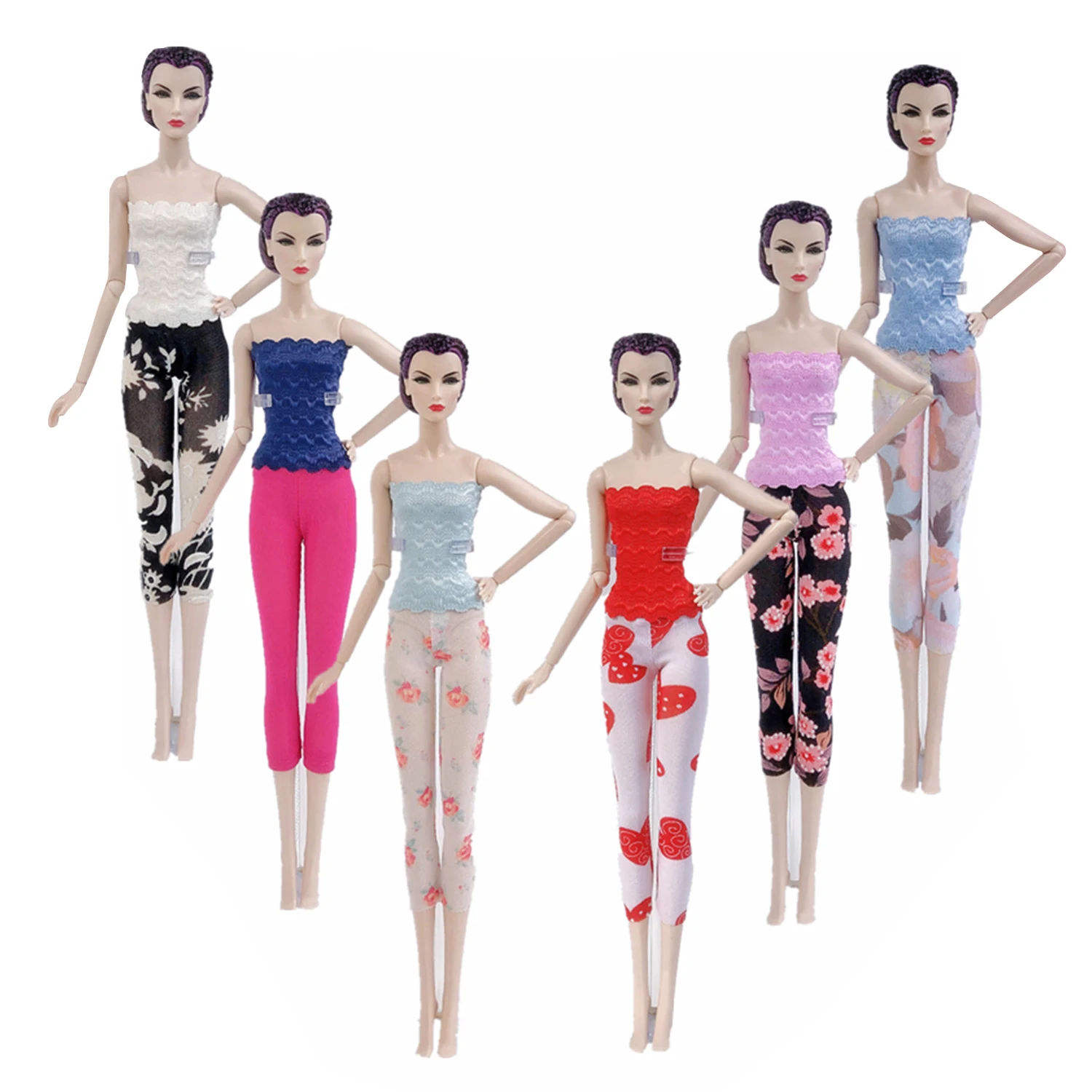 

Besegad 6 Sets Candy Colors Girl Doll Casual Clothes Outfits Accessories for Barbie 11.5 inch Girl Dolls Toys Random Style