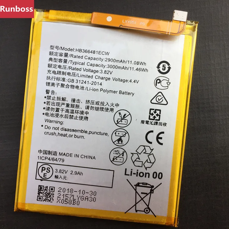

For Original HB366481ECW Battery For Huawei P9 Ascend P9 Lite G9 honor 8 5C G9 P9 /P9 Premium Edition EVA-L29 Cell Phone Battery