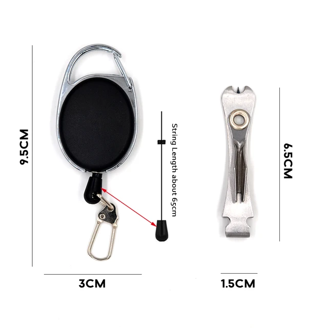 MNFT 3 in 1 Fly Fishing Clippers Line Nipper W/ Zinger Retractor Eye  Cleaner Quick Knot Tying Tools