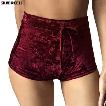 

10 colors S-XL women velvet drawstring shorts casual high waist 2017 autumn winter sexy elegant skinny shorts #99