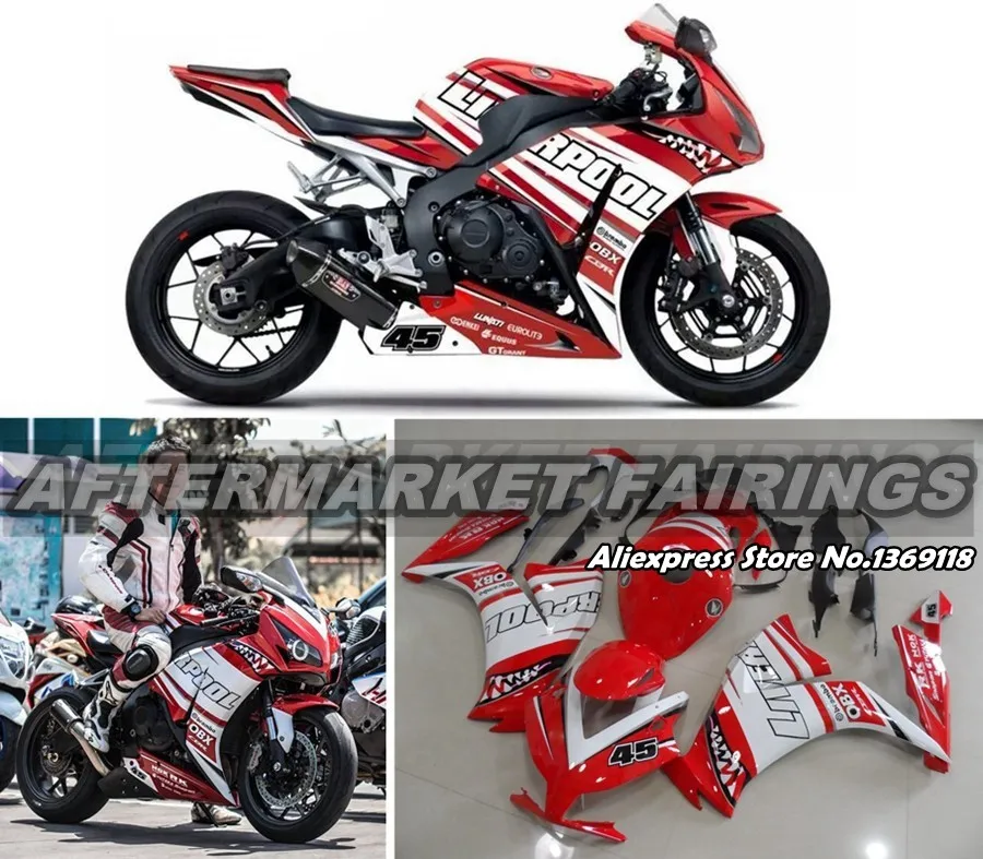 Для Honda бело-черные наклейки 2004 CBR600RR 2003 хорошее качество обтекатель Наборы