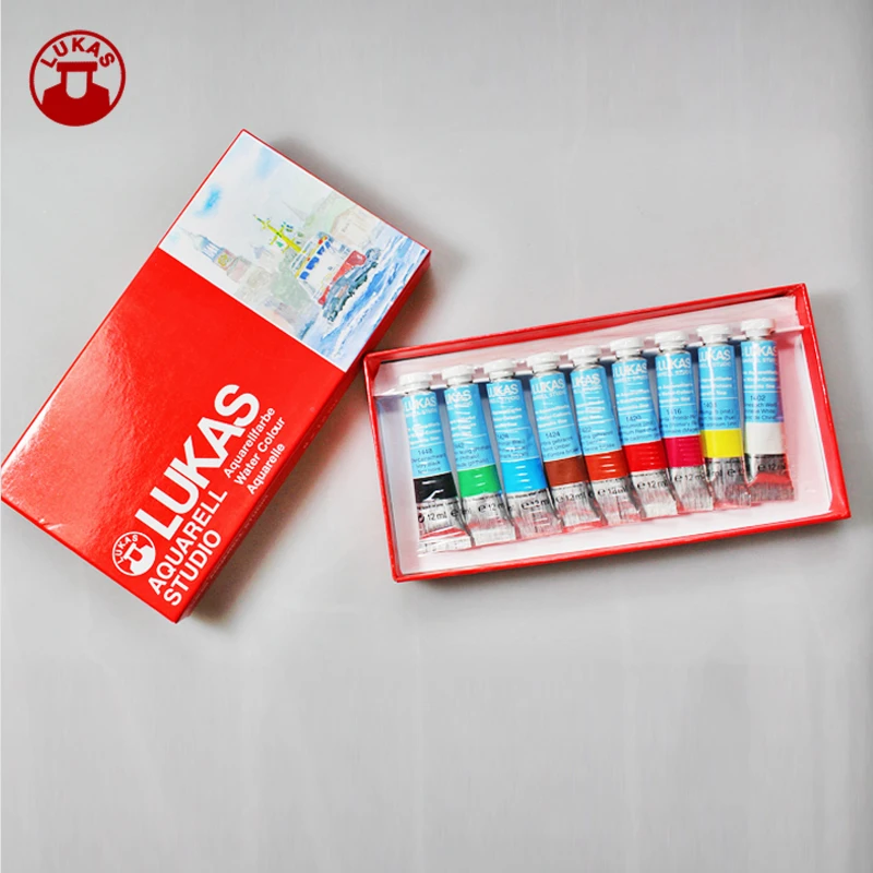 Lukas 9 Color Portable Travel Watercolor Paints Set Aquarelle Fine Artist Paint Drawing Art Supplies|Watercolor Paint|Aquarelle Colorwatercolor Paint Set - Aliexpress