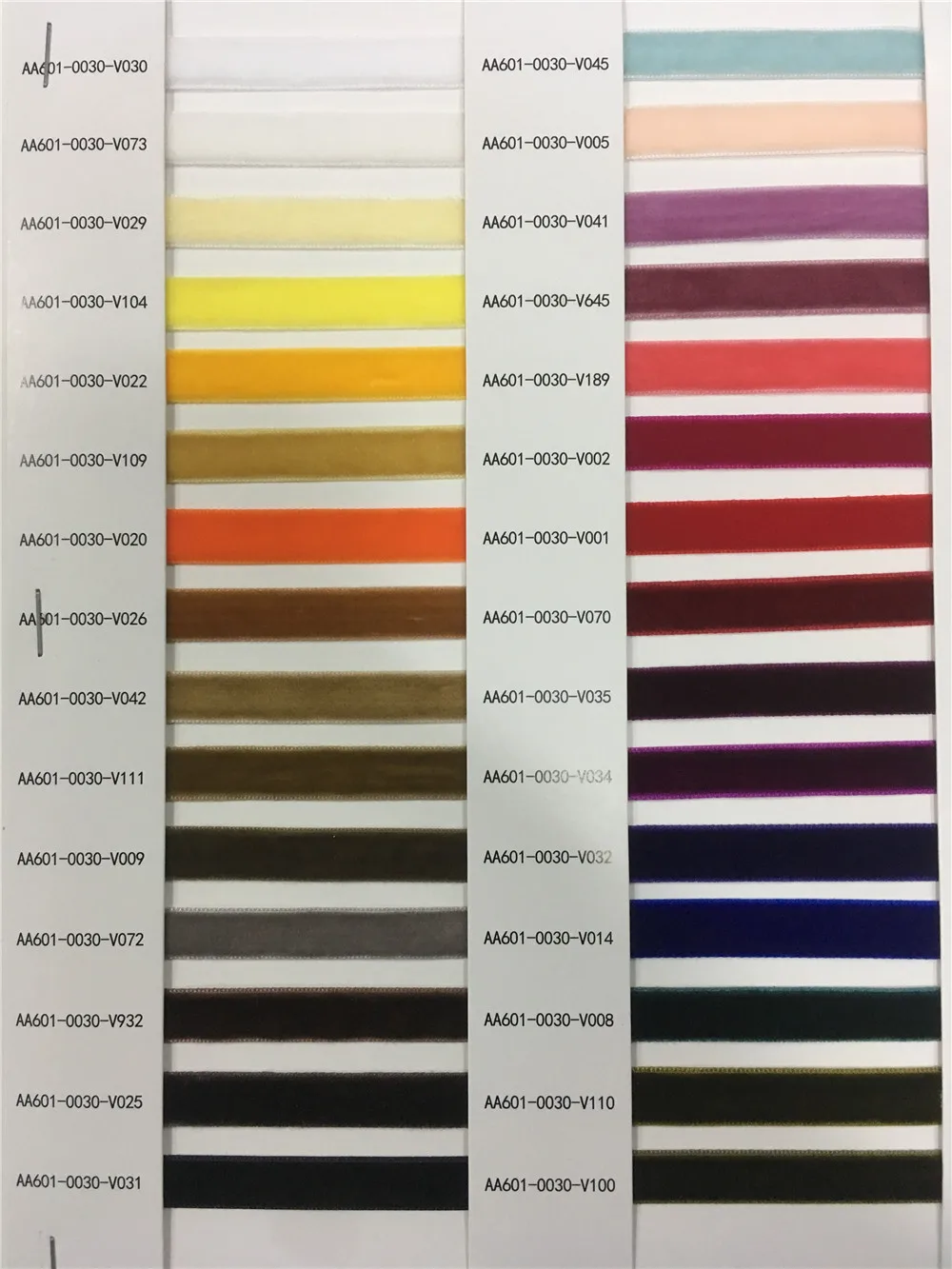 velvet color chart