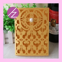 Золотой Цвет Новые свадебные пригласительные карты персонализированные пользовательские свадебные карты с уникальная жемчужина QJ-41