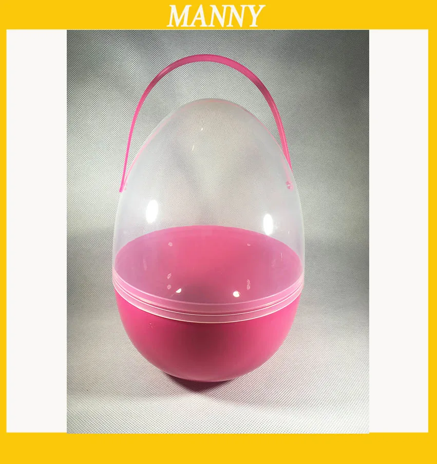 

1 Piece Large Plastic Egg 18*25cm Plastic Capsule For Easter Gift Container Favor Box with Handle