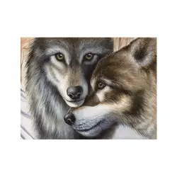 5D алмазная живопись «сделай сам» пара волк кристалл вышивки крестом животных вышивка со стразами картина для украшения дома