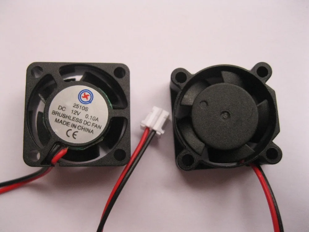 

10 pcs Brushless DC Cooling 5 Blade Fan 2510S 12V 0.1-0.2A Black