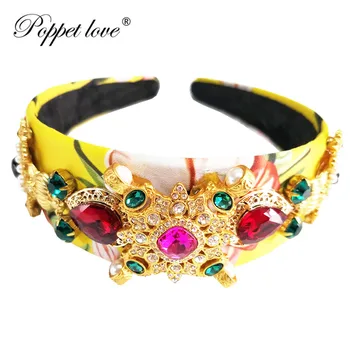 

New Fashion Vintage Small Baroque red Crystal Bridal Crown Boutique Headwear Wedding Tiaras Hair Jewelry