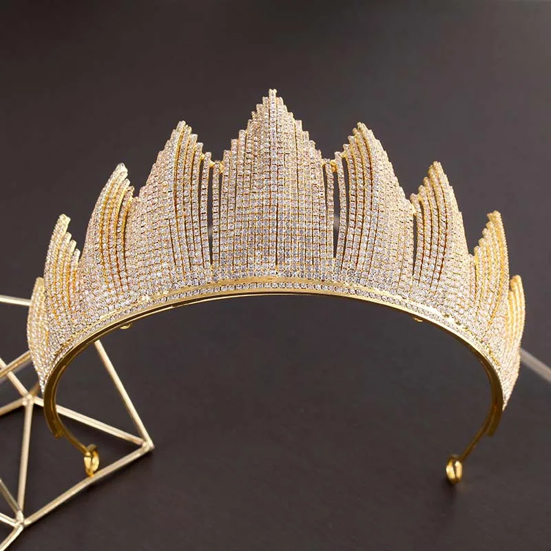 Luxurious Full Crystal Bride Crown Wedding Tiara Headdress Bridal Hair