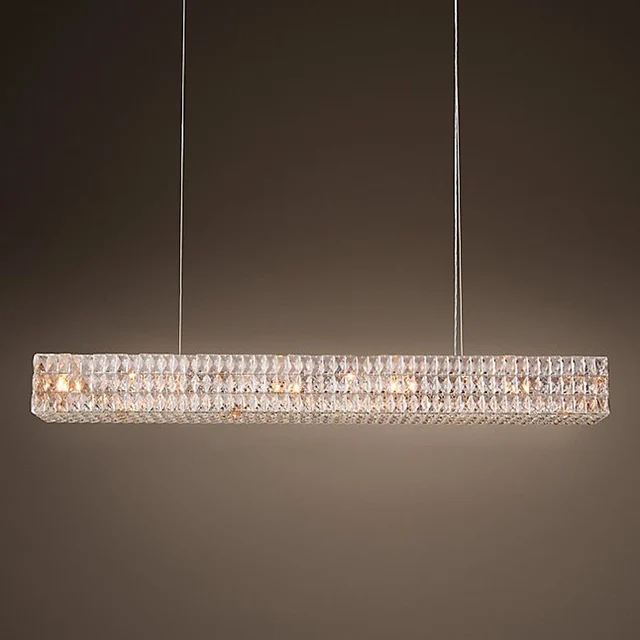 Large Rectangular Long Crystal Chandelier 12 Lights Italian K9 Large Rectangular Long Crystal Chandelier 12 Lights Italian K9 Hotel Lobby Hanging Light French Country