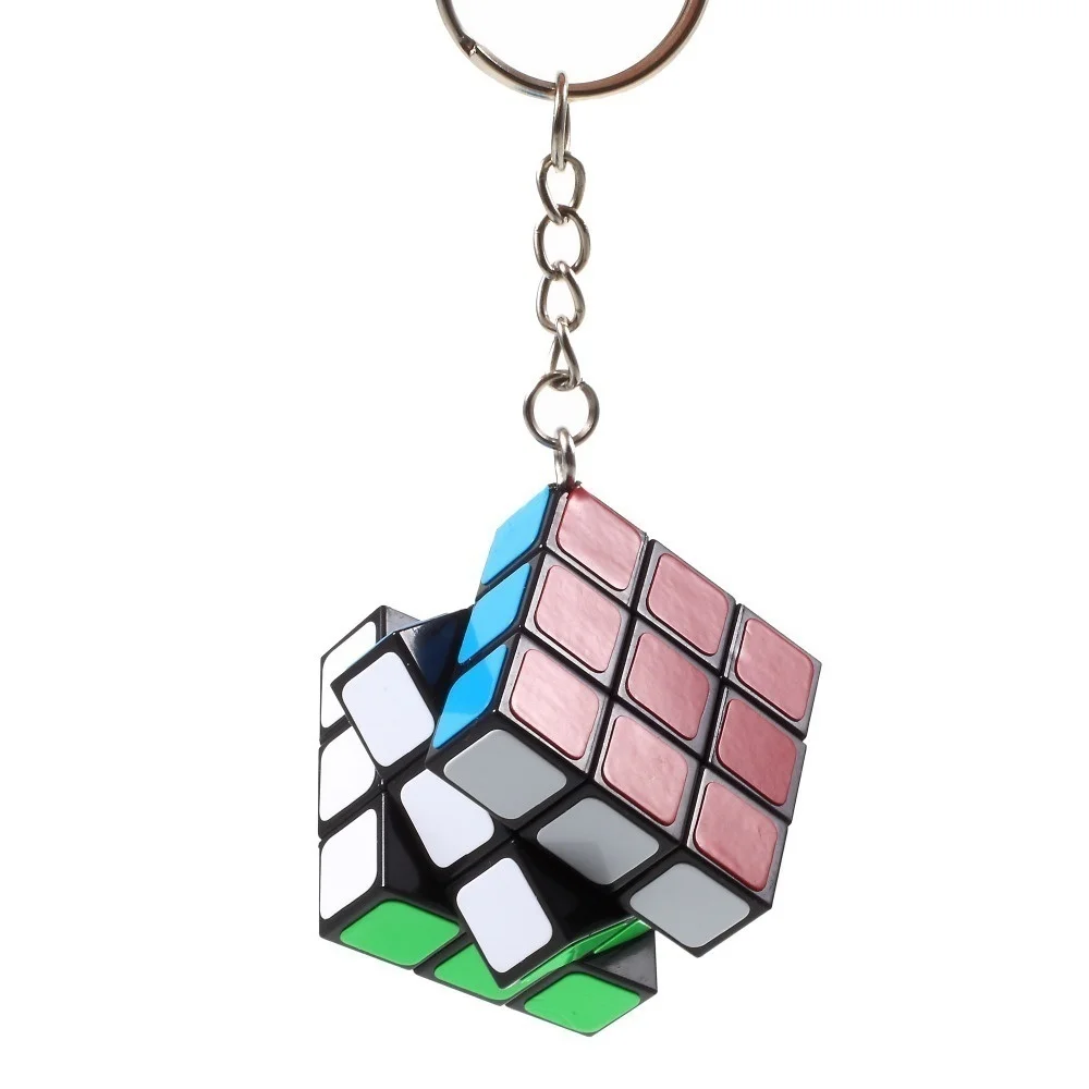 Mini Car Keychain Rubik's Cube Puzzle Magic Game Toy Key Keychain Rubiks Cube Phone Pendant Key