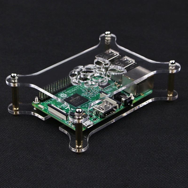 Raspberry Pi 3 Model B+ Plus Acrylic Clear Case with Logo Transparent Box Compatible With Raspberry Pi 3/2 Raspberry Pi 3 Model B+ Plus Acrylic Clear Case with Logo Transparent Box Compatible With Raspberry Pi 3/2