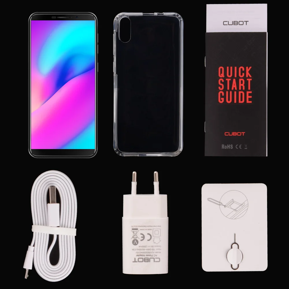 Cubot J3 Face ID телефон Android Go 1 ГБ Оперативная память 16 Гб Встроенная память 5," 18:9 полный Экран MT6580 Quad-Core Dual SIM карты 2000mAh