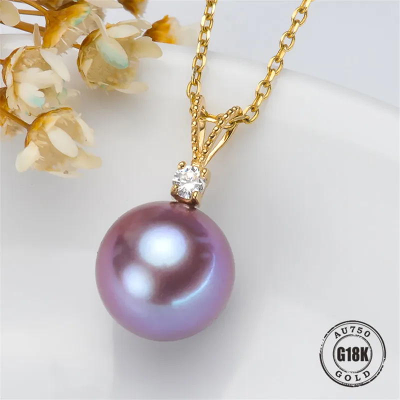 

DIY Accessories AU750 G18K Yellow Gold Pendant Jewelry Findings Blank Pendants Bracket Natural Pearl Cap Bracket