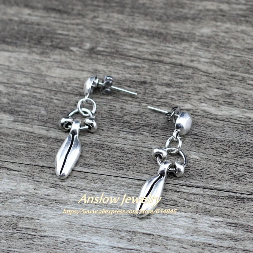 Женские серьги капельки Anslow в виде кофейных зерен с серебряным покрытием