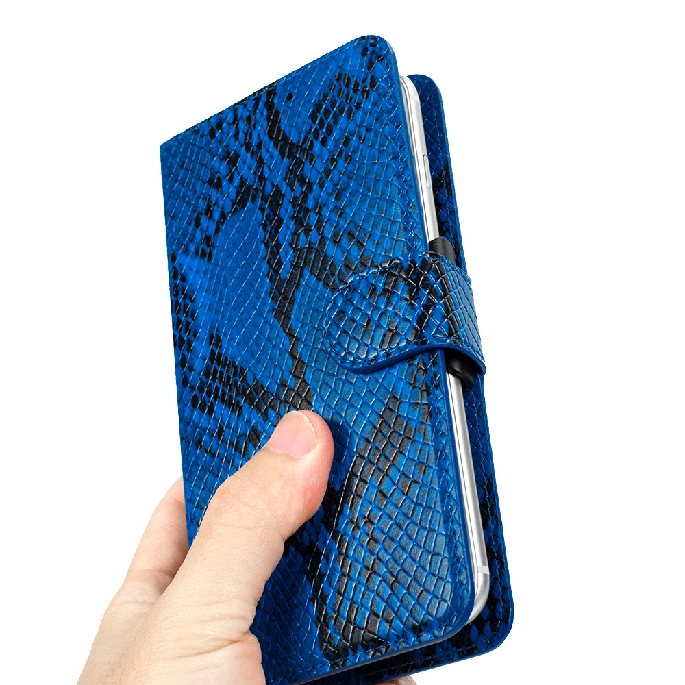 

Universal case for iPhone XS IXSMAX XR 6.5 inches Model clamshell phone below women's luxury snakeskin pattern leather phone bag