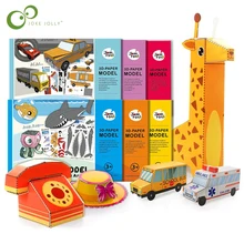 10 шт./кор. детская книга оригами для животный узор 3D пазлы/Дети бумага для творчества производства обучения Развивающие игрушки WYQ