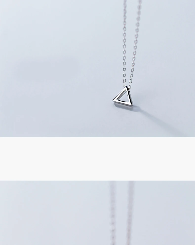 MloveAcc 925 Твердые ювелирные изделия из настоящего стерлингового серебра простой треугольник кулон ключицы ожерелье для женщин Девушка ювелирные изделия