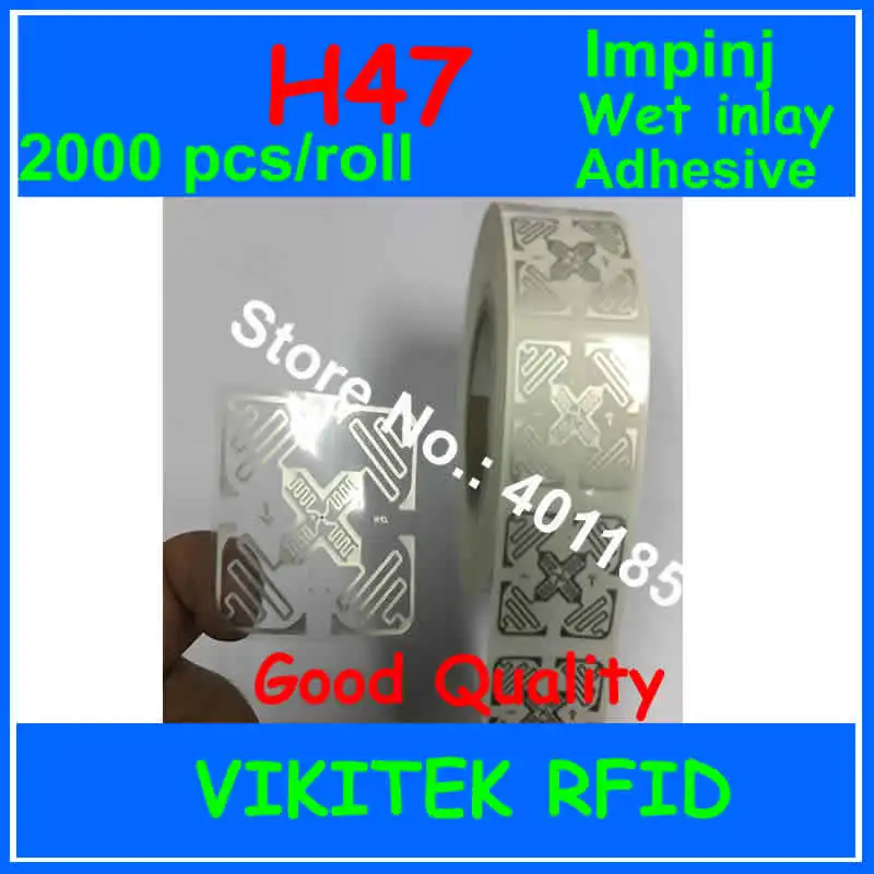 

UHF RFID sticker Impinj H47 3D Adhesive wet inlay 2000pcs 860-960MHZ Monza4 915M EPC C1G2 ISO18000-6C can used to RFID tag label