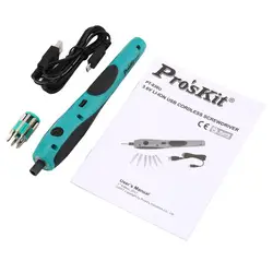 Pro'skit PT-036U 3,6 В USB электродрель Отвертка Набор беспроводной драйвер Multifucntion ремонт питания ручной инструмент комплект