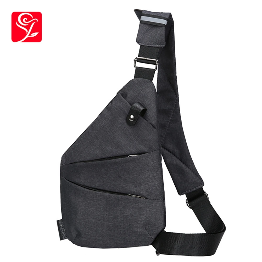 

Men Waist Bag Travel Soft Phone Holder Messenger Sports Canvas Chest Pack Single Shoulder Casual