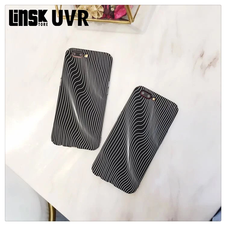 Creative abstract art in black and white twisted lattice Matte Phone Case For iphone 7 8 plus X XS Art PC Cover Capa Fundas |