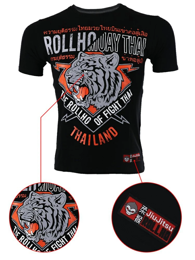 Мягкая футболка с короткими рукавами и изображением обезьяны ROLLHO muaythai