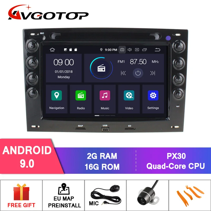 

AVGOTOP CAR DVD PLAYER for RENAULT MEGANE 2003-2008 Android 9.0 IPS Screen Car Radio DVR/WIFI+DSP+DAB+OBD NAVIGATION