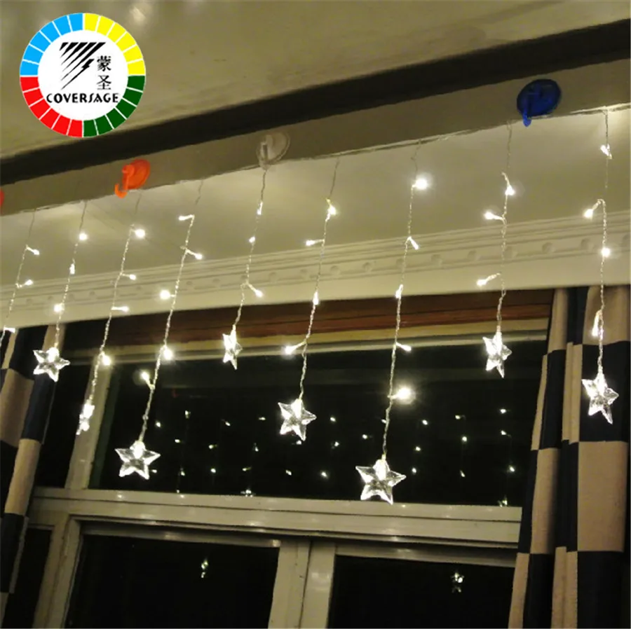 Coversage Christmas Fairy String Lights Stars Xmas Wedding Garden Coversage Christmas Fairy String Lights Stars Xmas Wedding Garden Party Luces Decoration Outdoor Light Curtain Led In From