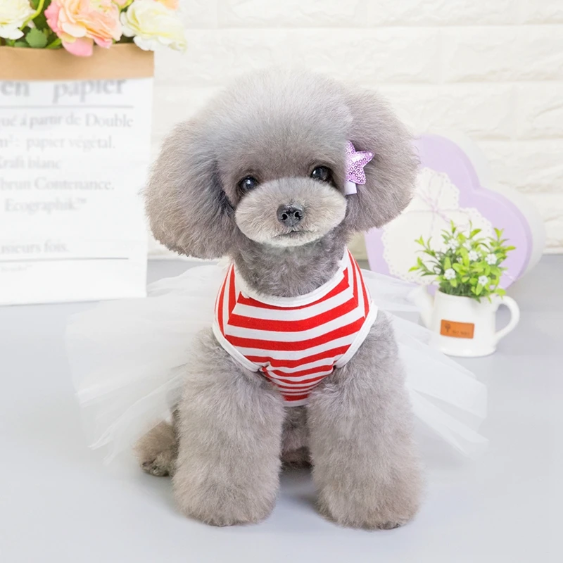 Платье-пачка с бантом для собак и кошек, юбка для питомцев, щенков, принцесс, полосатая одежда для маленьких, средних и больших размеров, товары для животных, собак Z