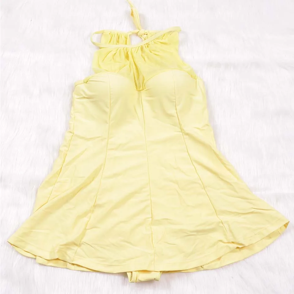 BISEAFAIRY Dress Swimwear 2019 New Arrival One Piece Swimsuit Large Size Retro Swimming Suit For Women Bathing Suits Swim Wear | Спорт и