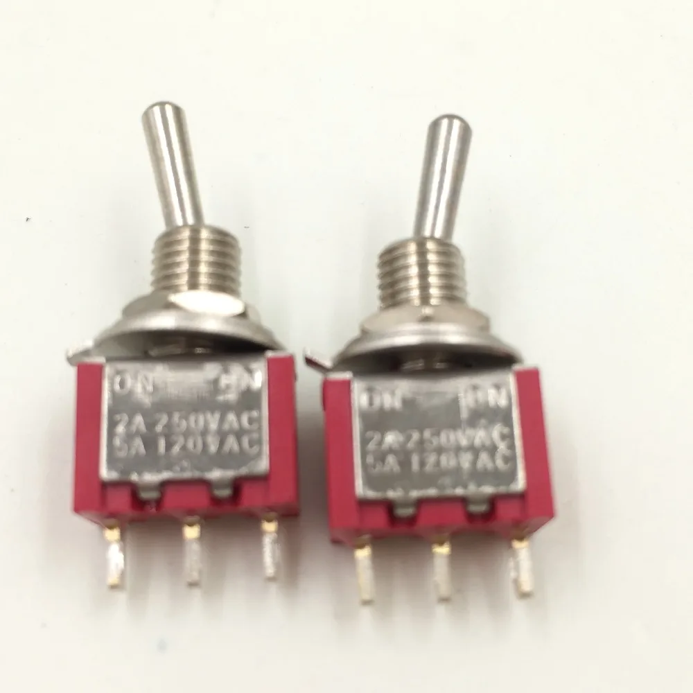 5pcs Mts 102 Spdt On On 3 Pin 2 Position Power Supply