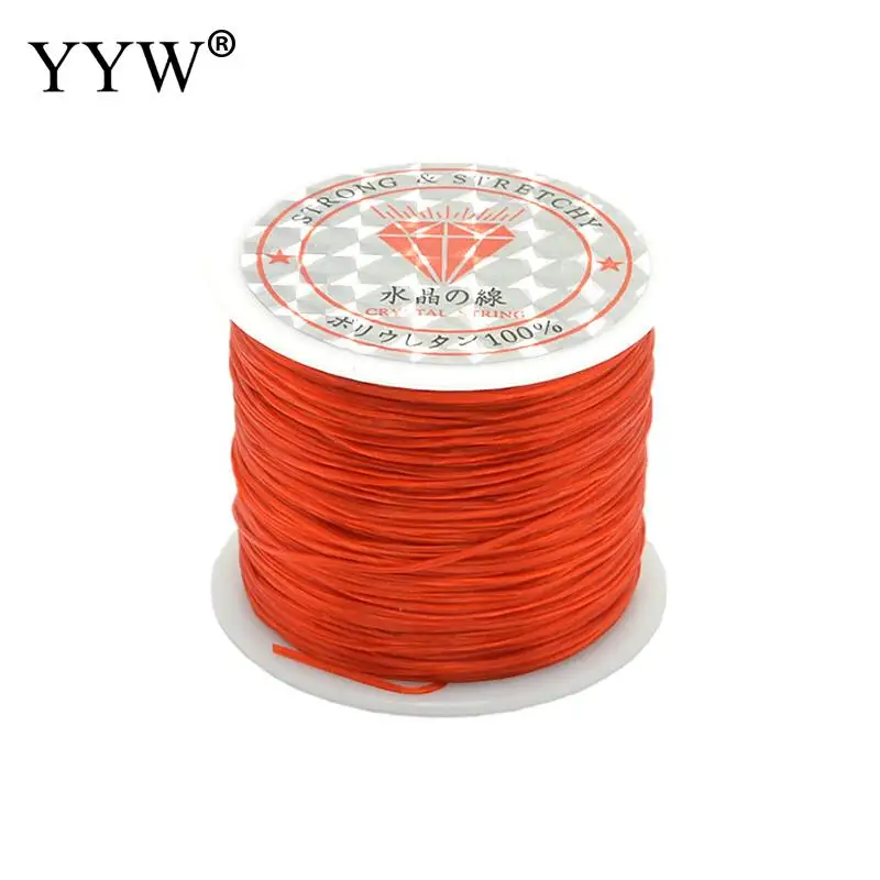 50 м 0,8 мм красочные кристаллы бисер эластичный шнур для самостоятельного изготовления ювелирных изделий проволока для браслетов рыболовная нить веревка - Цвет: red