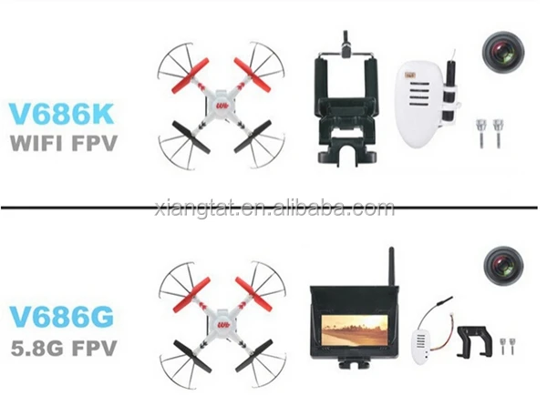 Wltoys V686K wifi FPV Безголовый режим RC Квадрокоптер Дрон с камерой