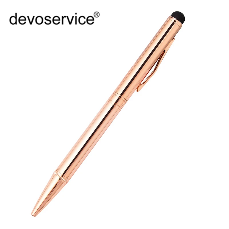 Rose Gold Colors Ballpoint Pen Fashion Creative Stylus Touch Pen for Writing Stationery Office & School Pen Ballpen Black Refill