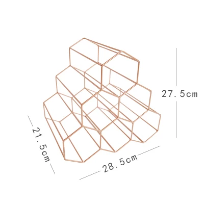 6 бутылок металлическая Винная стойка, Столешница держатель для хранения вина, защита пространства для красных и белых вин-золото - Цвет: b